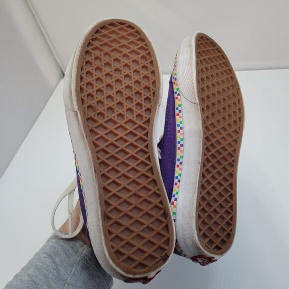Vans Old Skool Purple Rainbow Checkered Size 5 Junior - Picture 7 of 7